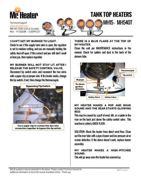 For assistance or. . Mr heater troubleshooting guide